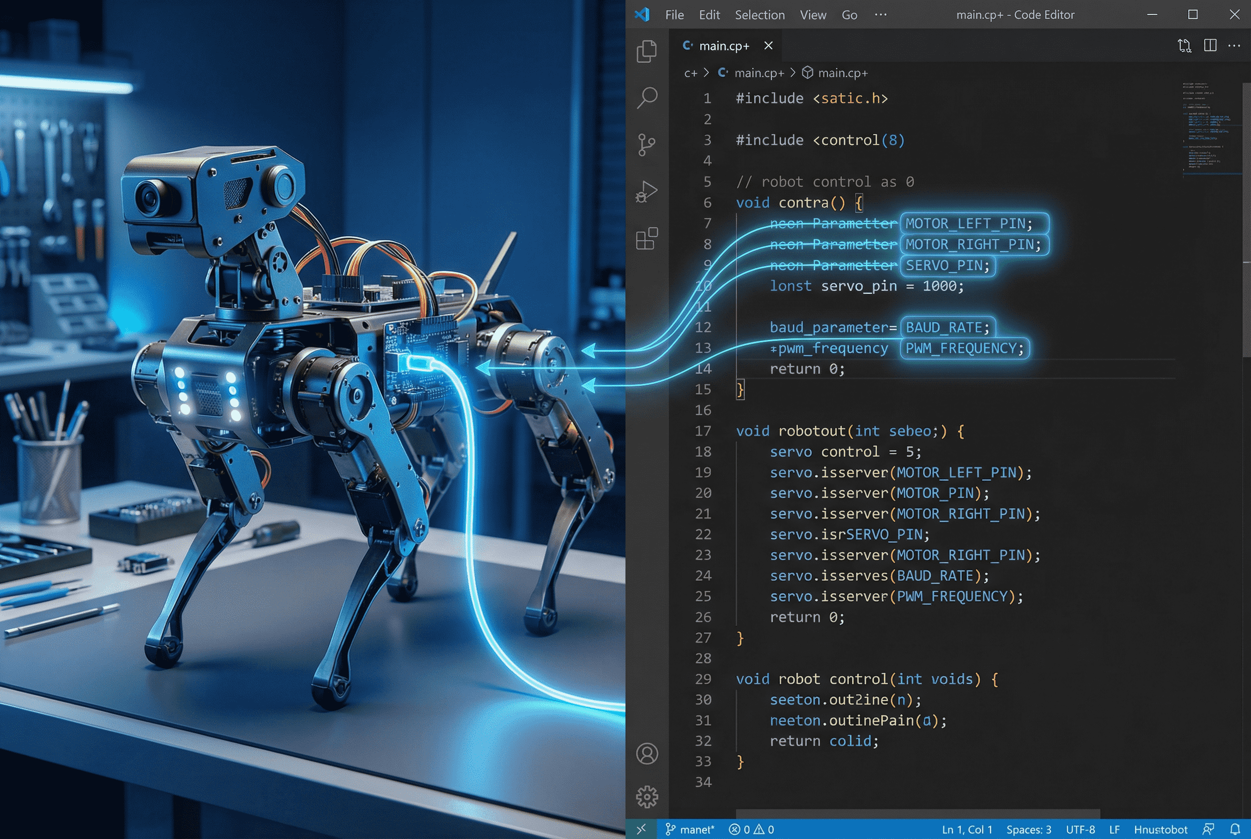 机器人狗硬件与代码连接